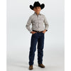 Starr Boys Printed Snap Long Sleeve Shirt White Beige Aztec - SWBPTSLS-404