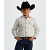 Starr Boys Printed Snap Long Sleeve Shirt White/Blue Geo - SWBPTSLS-400
