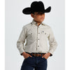 Starr Boys Printed Snap Long Sleeve Shirt White/Blue Geo - SWBPTSLS-400