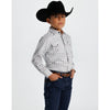 Starr Boys Printed Snap Long Sleeve Shirt White - SWBPTSLS-406