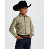 Starr Boys Printed Snap Long Sleeve Shirt Yellow/Green Geo - SWBPTSLS-401