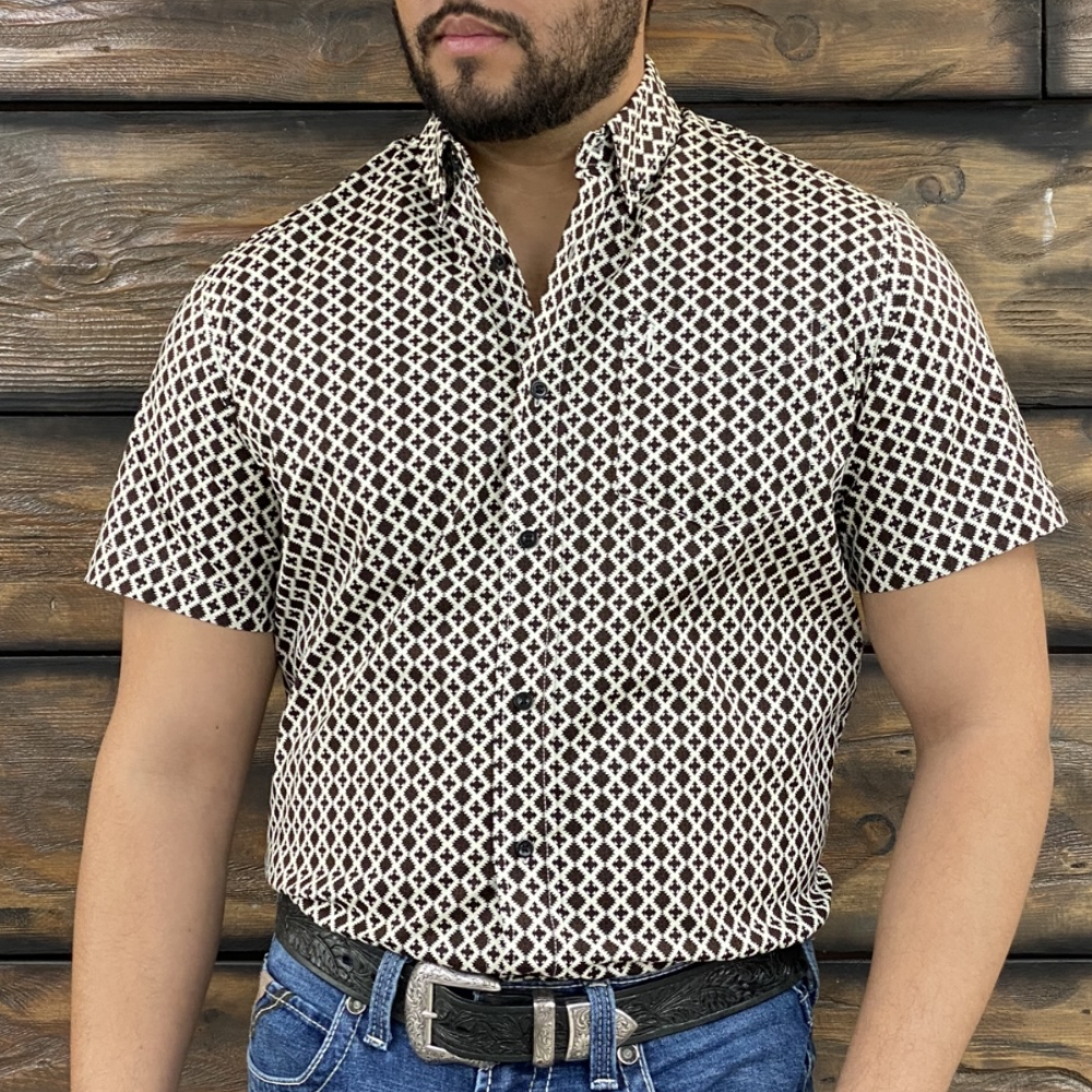 Starr Mens Button Down Short Sleeve Shirt