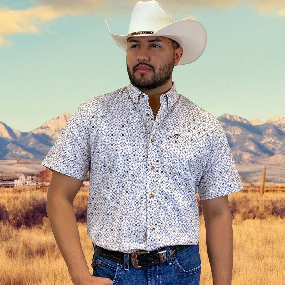 Starr Mens Button Down Short Sleeve Shirt