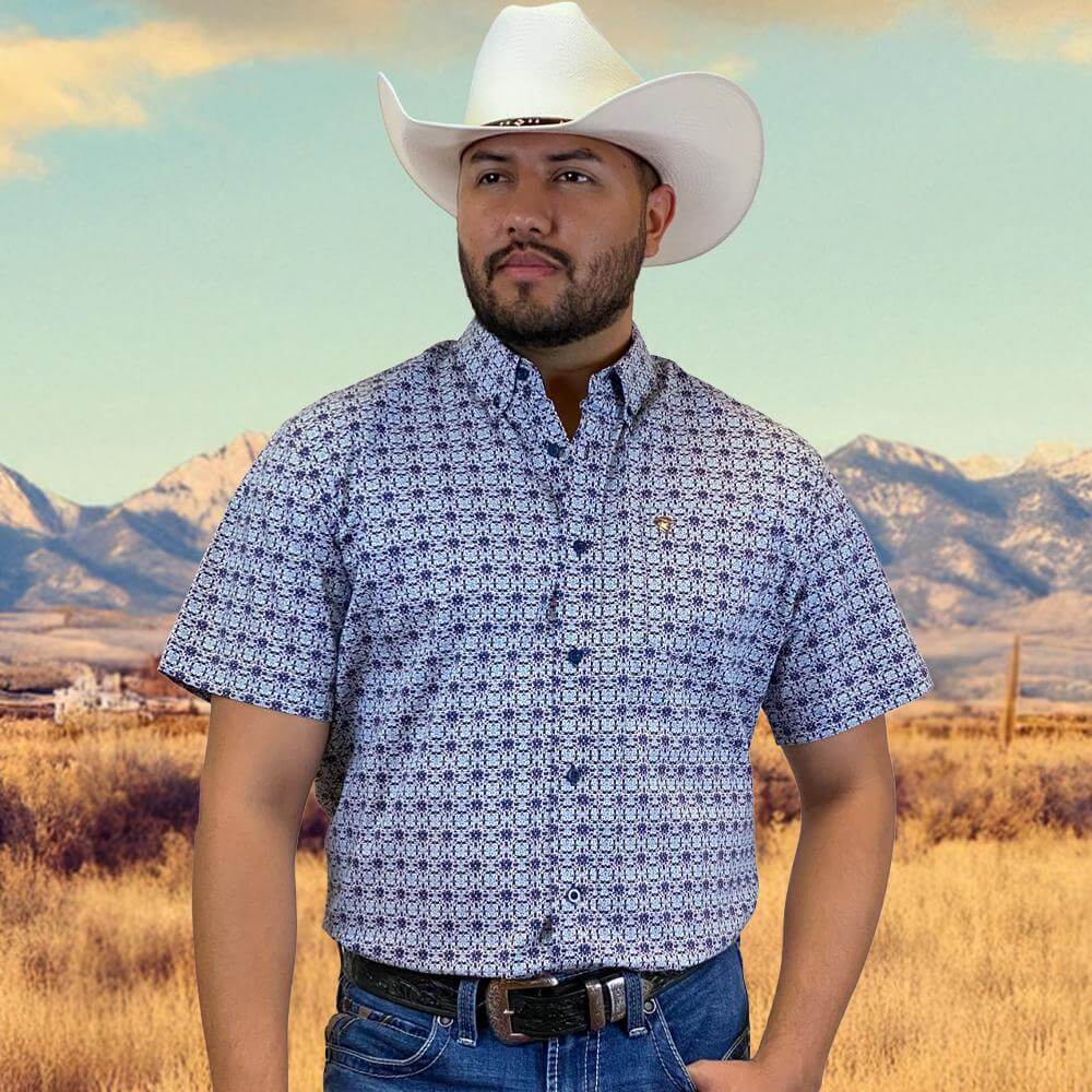 Starr Mens Button Down Short Sleeve Shirt 