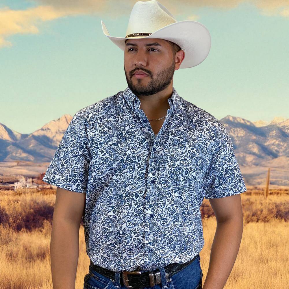 Starr Mens Button Down Short Sleeve Shirt 