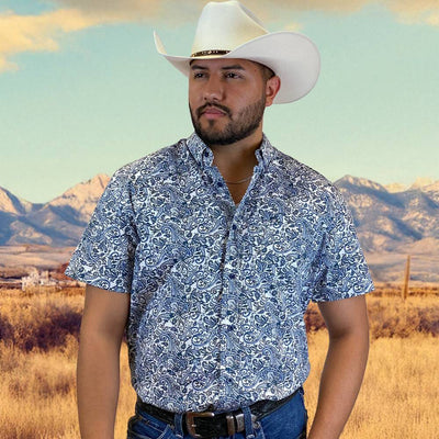 Starr Mens Button Down Short Sleeve Shirt 