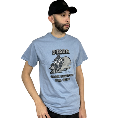 Starr Mens Chase Freedom Graphic Short Sleeve T-Shirt Blue