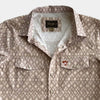 Starr Mens Oasis Vented Snap Short Sleeve Shirt Beige/Aztec - T01648-BEAZT