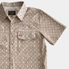 Starr Mens Oasis Vented Snap Short Sleeve Shirt Beige/Aztec - T01648-BEAZT