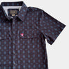 Starr Mens Oasis Vented Snap Short Sleeve Shirt Black/Teal - T01648-BKTL