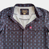 Starr Mens Oasis Vented Snap Short Sleeve Shirt Black/Teal - T01648-BKTL