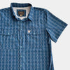 Starr Mens Oasis Vented Snap Short Sleeve Shirt Blue/Aztec - T01648-BLAZT