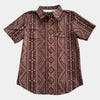 Starr Mens Oasis Vented Snap Short Sleeve Shirt Brown/Aztec - T01648-BRAZT