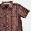 Starr Mens Oasis Vented Snap Short Sleeve Shirt Brown/Aztec - T01648-BRAZT