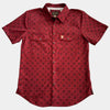 Starr Mens Oasis Vented Snap Short Sleeve Shirt Burgundy/Aztec - T01648-BRGAZT