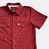 Starr Mens Oasis Vented Snap Short Sleeve Shirt Burgundy/Aztec - T01648-BRGAZT