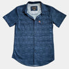 Starr Mens Oasis Vented Snap Short Sleeve Shirt Charcoal/Blue - T01648-CHBL