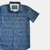 Starr Mens Oasis Vented Snap Short Sleeve Shirt Charcoal/Blue - T01648-CHBL