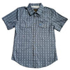 Starr Mens Oasis Vented Snap Short Sleeve Shirt Grey/Aztec - T01648-GRYAZT