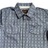 Starr Mens Oasis Vented Snap Short Sleeve Shirt Grey/Aztec - T01648-GRYAZT