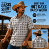 Starr Mens Oasis Vented Snap Short Sleeve Shirt Ivory/Blue - T01648-IVYBL