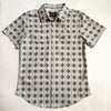 Starr Mens Oasis Vented Snap Short Sleeve Shirt Ivory/Blue - T01648-IVYBL