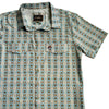Starr Mens Oasis Vented Snap Short Sleeve Shirt Khaki/Blue - T01648-KHABL