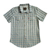 Starr Mens Oasis Vented Snap Short Sleeve Shirt Khaki/Blue - T01648-KHABL