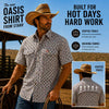 Starr Mens Oasis Vented Snap Short Sleeve Shirt Khaki/Grey - T01648-KHGRY