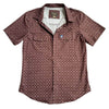 Starr Mens Oasis Vented Snap Short Sleeve Shirt Mocha/Brown - T01648-MOCBRW
