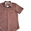 Starr Mens Oasis Vented Snap Short Sleeve Shirt Mocha/Brown - T01648-MOCBRW