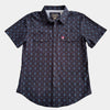 Starr Mens Oasis Vented Snap Short Sleeve Shirt Black/Teal - T01648-BKTL