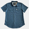Starr Mens Oasis Vented Snap Short Sleeve Shirt Blue/Aztec - T01648-BLAZT