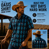 Starr Mens Oasis Vented Snap Short Sleeve Shirt Teal/Black - T01648-TLBLK