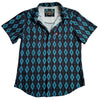 Starr Mens Oasis Vented Snap Short Sleeve Shirt Teal/Black - T01648-TLBLK
