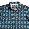 Starr Mens Oasis Vented Snap Short Sleeve Shirt Teal/Black - T01648-TLBLK