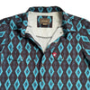 Starr Mens Oasis Vented Snap Short Sleeve Shirt Teal/Black - T01648-TLBLK