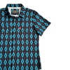 Starr Mens Oasis Vented Snap Short Sleeve Shirt Teal/Black - T01648-TLBLK