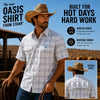Starr Mens Oasis Vented Snap Short Sleeve Shirt White/Grey - T01648-WHTGRY
