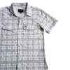 Starr Mens Oasis Vented Snap Short Sleeve Shirt White/Grey - T01648-WHTGRY
