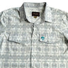 Starr Mens Oasis Vented Snap Short Sleeve Shirt White/Grey - T01648-WHTGRY