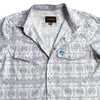 Starr Mens Oasis Vented Snap Short Sleeve Shirt White/Grey - T01648-WHTGRY