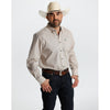 Starr Mens Printed Button Down Long Sleeve Shirt Cream Blue Geo - SWPTBLS-410
