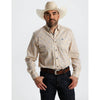 Starr Mens Printed Button Down Long Sleeve Shirt Cream Paisley - SWPTBLS-403