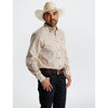 Starr Mens Printed Button Down Long Sleeve Shirt Cream Paisley - SWPTBLS-403