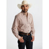 Starr Mens Printed Button Down Long Sleeve Shirt Light Brown Geo - SWPTBLS-407