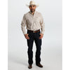 Starr Mens Printed Button Down Long Sleeve Shirt Tan Brown - SWPTBLS-408