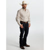 Starr Mens Printed Button Down Long Sleeve Shirt Tan Brown - SWPTBLS-408