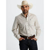Starr Mens Printed Button Down Long Sleeve Shirt White/Blue Geo - SWPTBLS-400