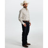 Starr Mens Printed Button Down Long Sleeve Shirt White/Blue Geo - SWPTBLS-400